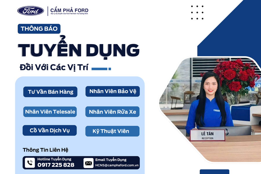 Cẩm Phả Ford Tuyển Dụng Tháng 7/2025 – Cơ Hội Nghề Nghiệp Hấp Dẫn Cho Người Năng Động