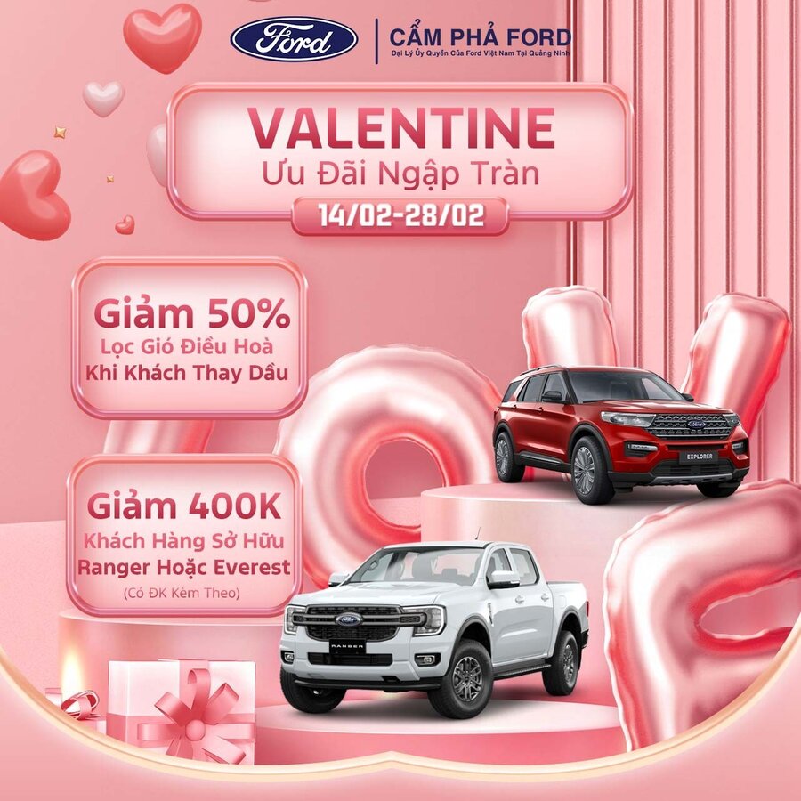 Chăm Sóc Xe Yêu Dịp Valentine – Ưu Đãi Bảo Dưỡng Tại Cẩm Phả Ford