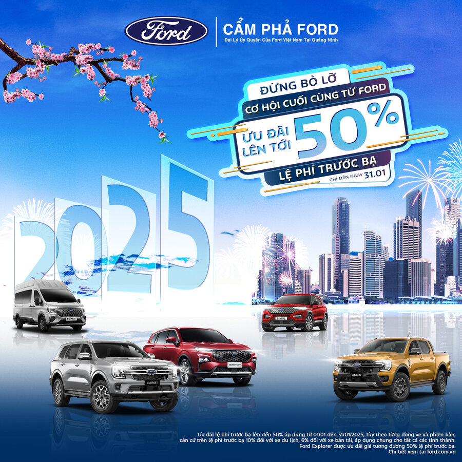 Khuyến Mãi Tết Nguyên ĐánTại Cẩm Phả Ford 1/2025 – Rước Xe Như Ý, Đón Tết Phú Quý