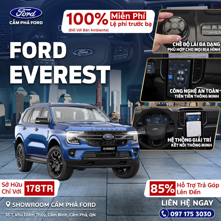 Cơ Hội Sở Hữu Xe Ford Chỉ Từ 178 Triệu Đồng  - Ưu Đãi Lên Đến 100% Lệ Phí Trước Bạ