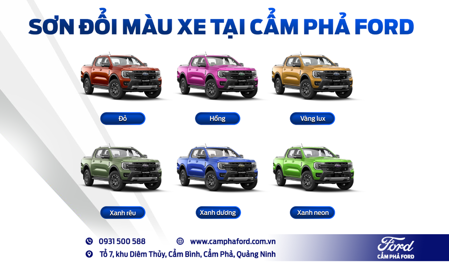 Dịch Vụ Sơn Đổi Màu Ô Tô Uy Tín Tại Cẩm Phả Ford - Sơn Xe Chuyên Nghiệp Tại Quảng Ninh