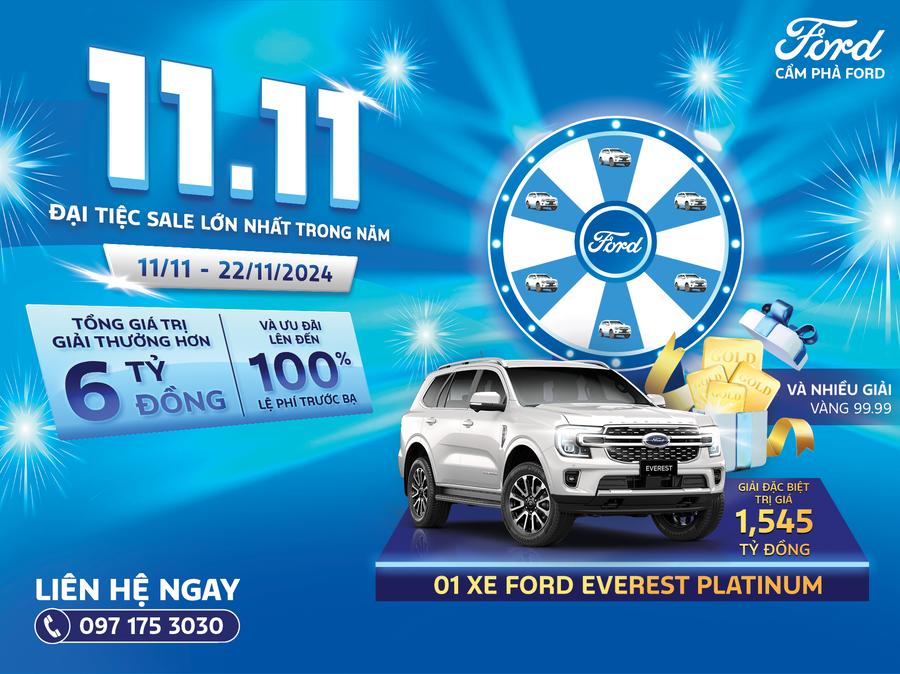 Ford Cẩm Phả Tại Quảng Ninh Triển Khai “Đại Tiệc Sale 11.11” – Ưu Đãi Lớn Nhất Năm Cho Khách Hàng Mua Xe Ford Trong Tháng 11