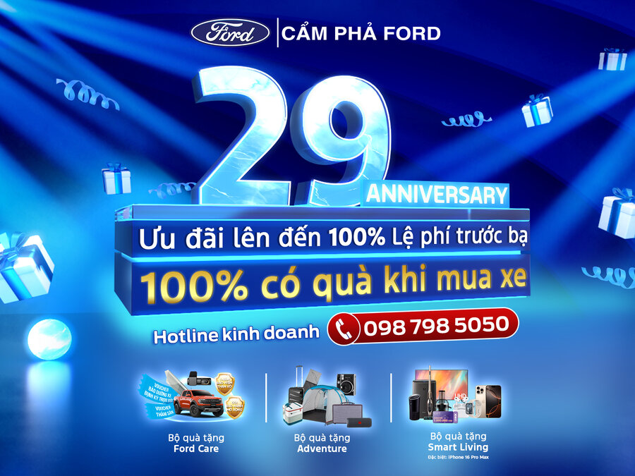 Mừng Ford 29 năm tại Việt Nam - Ngập tràn ưu đãi - Ai cũng có quà!