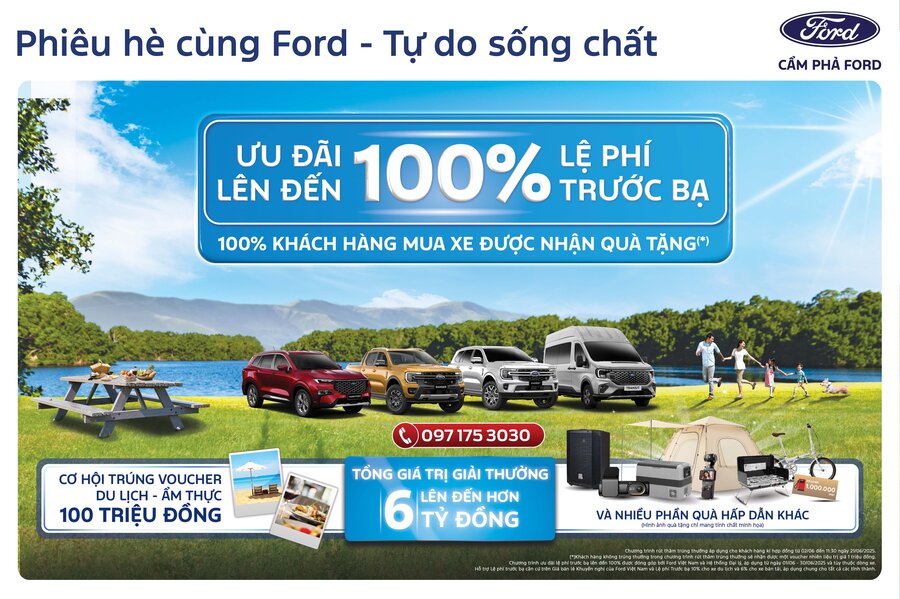Phiêu Hè Cùng Ford – Tự Do Sống Chất Cùng Ưu Đãi Khủng Tại Cẩm Phả Ford Tháng 6