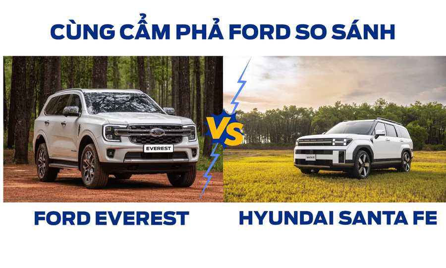 So Sánh Ford Everest 2024 Và Hyundai Santafe 2024: Lựa Chọn SUV Nào Tốt Hơn Tại Cẩm Phả Ford?