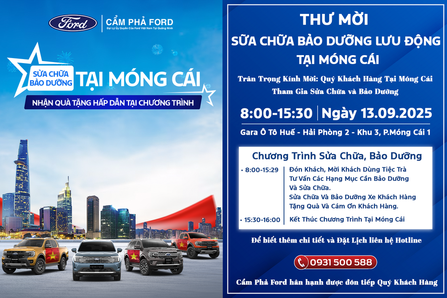 Sự kiện lái thử xe Ford tại Móng Cái ngày 13/09/2025 – Trải nghiệm & ưu đãi hấp dẫn