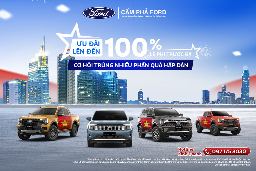 Tháng 9 ưu đãi Hấp Dẫn – Sở hữu xe Ford mơ ước tại Cẩm Phả Ford