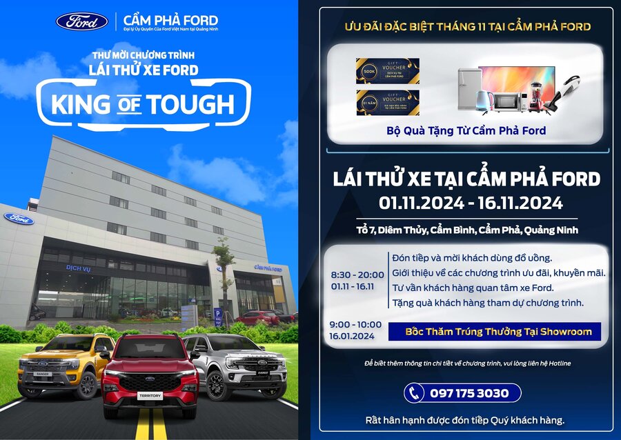 Thư Mời Tham Gia Ford Roadshow – King of Tough tại Cẩm Phả & Móng Cái