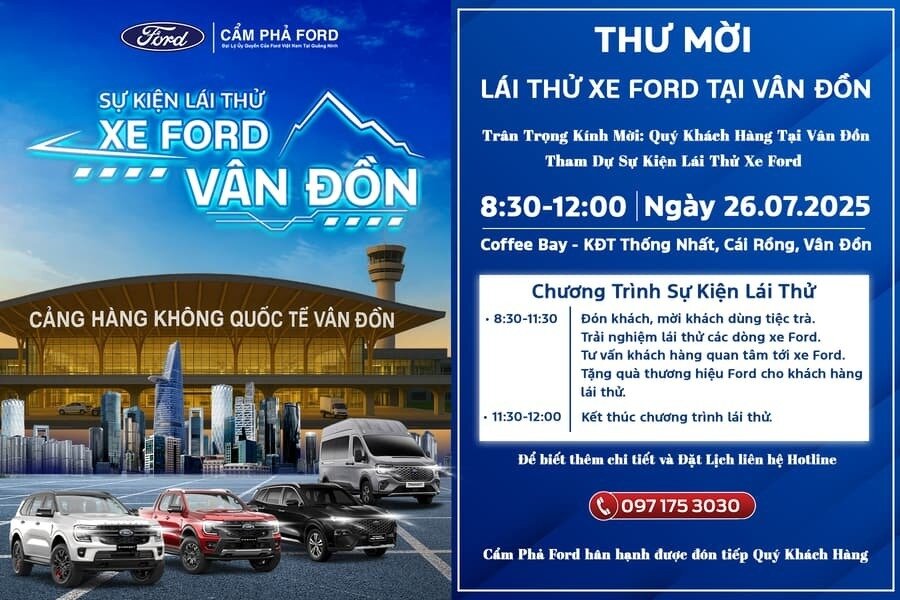 Trải Nghiệm Lái Thử Xe Ford Tại Vân Đồn – Sự Kiện Đặc Biệt Của Tháng 7 Từ Cẩm Phả Ford